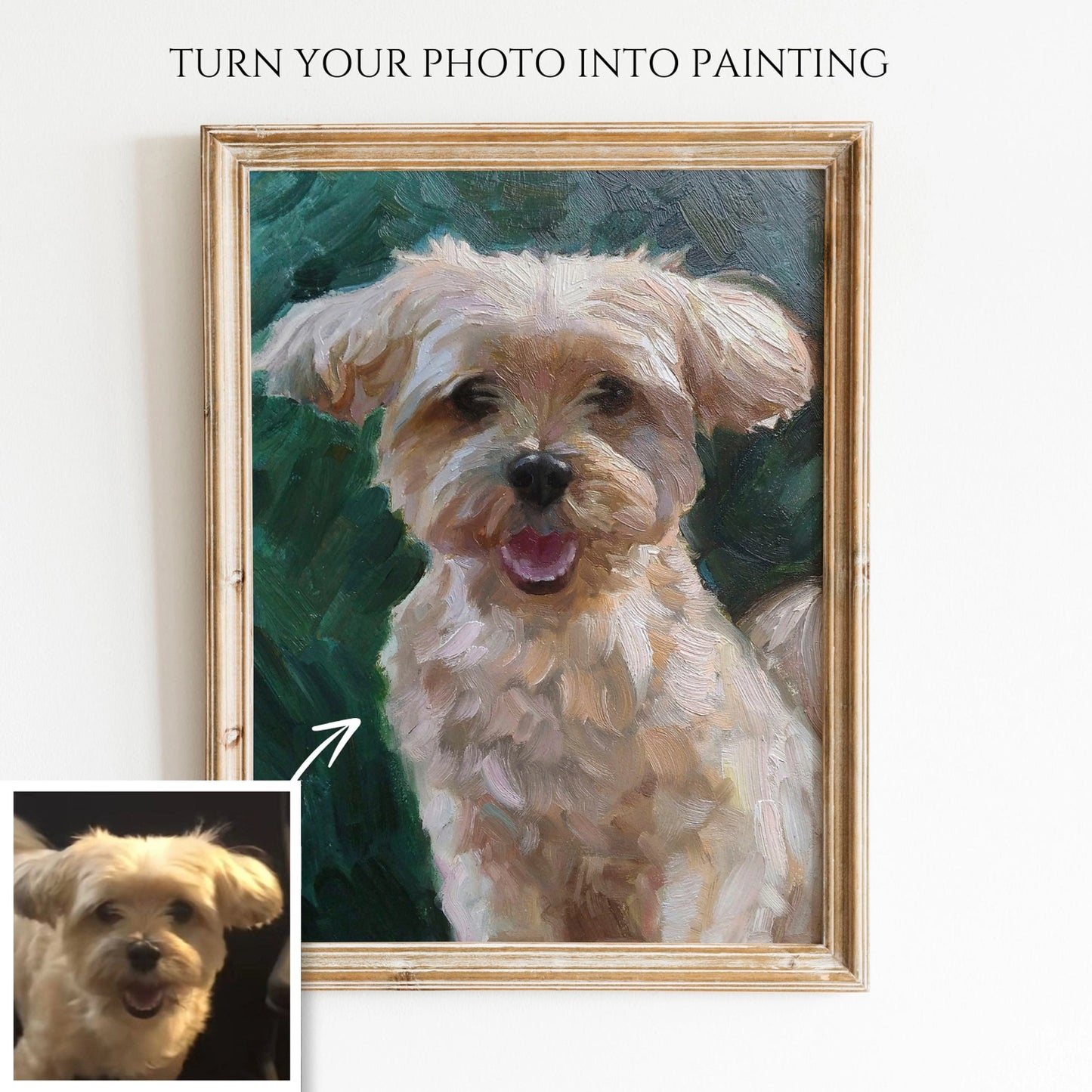 Custom oil pet portrait painting