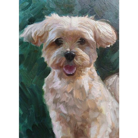 Custom oil pet portrait painting