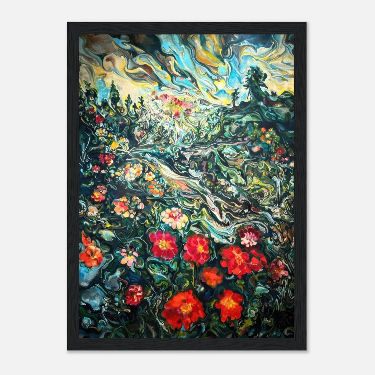 Abstract Floral Landscape Painting