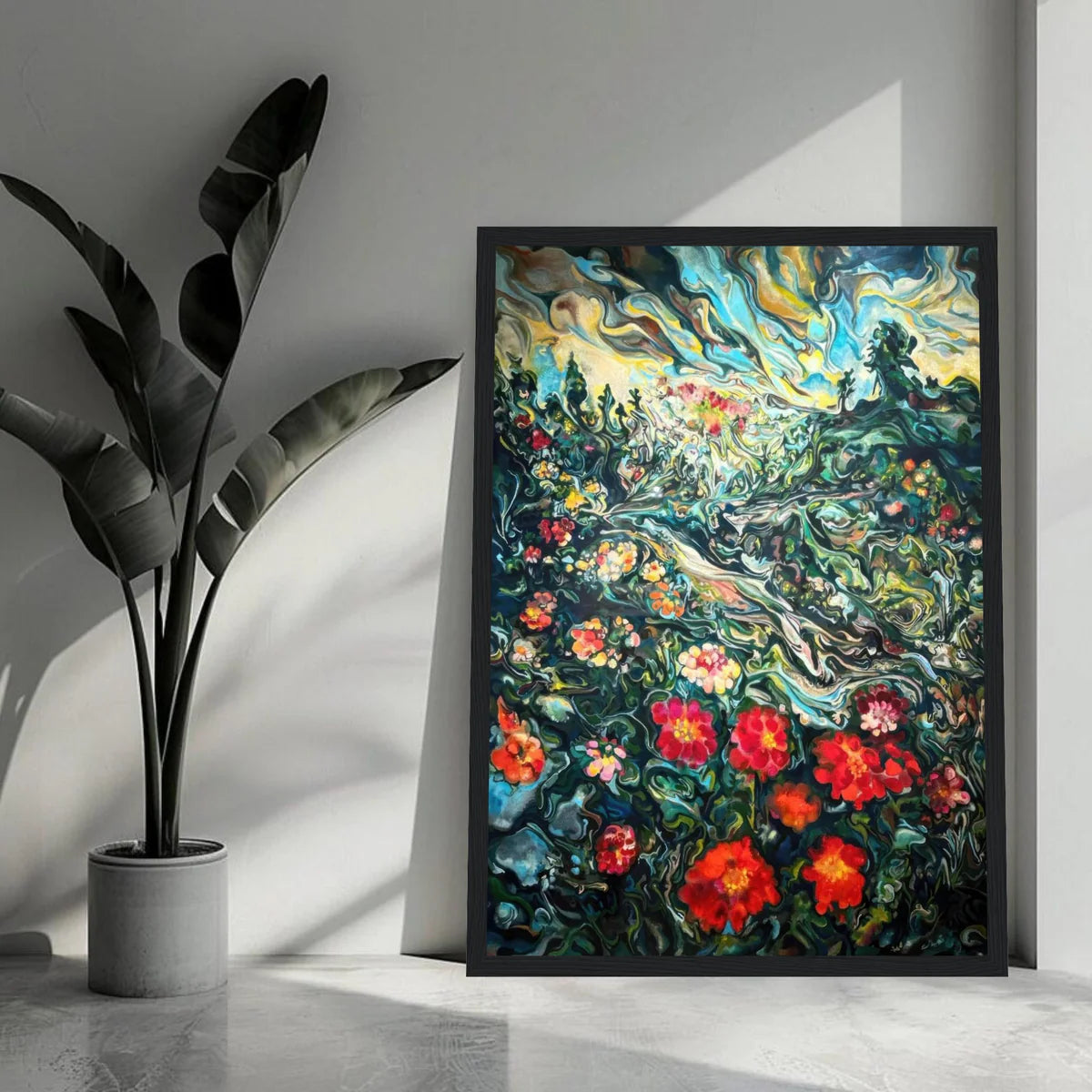Abstract Floral Landscape Painting