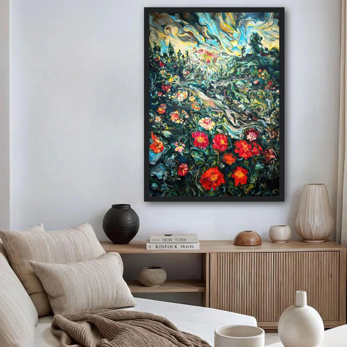 Abstract Floral Landscape Painting