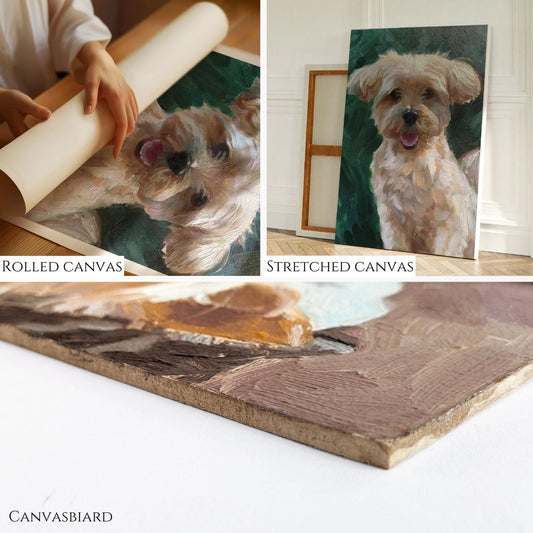 Custom oil pet portrait painting