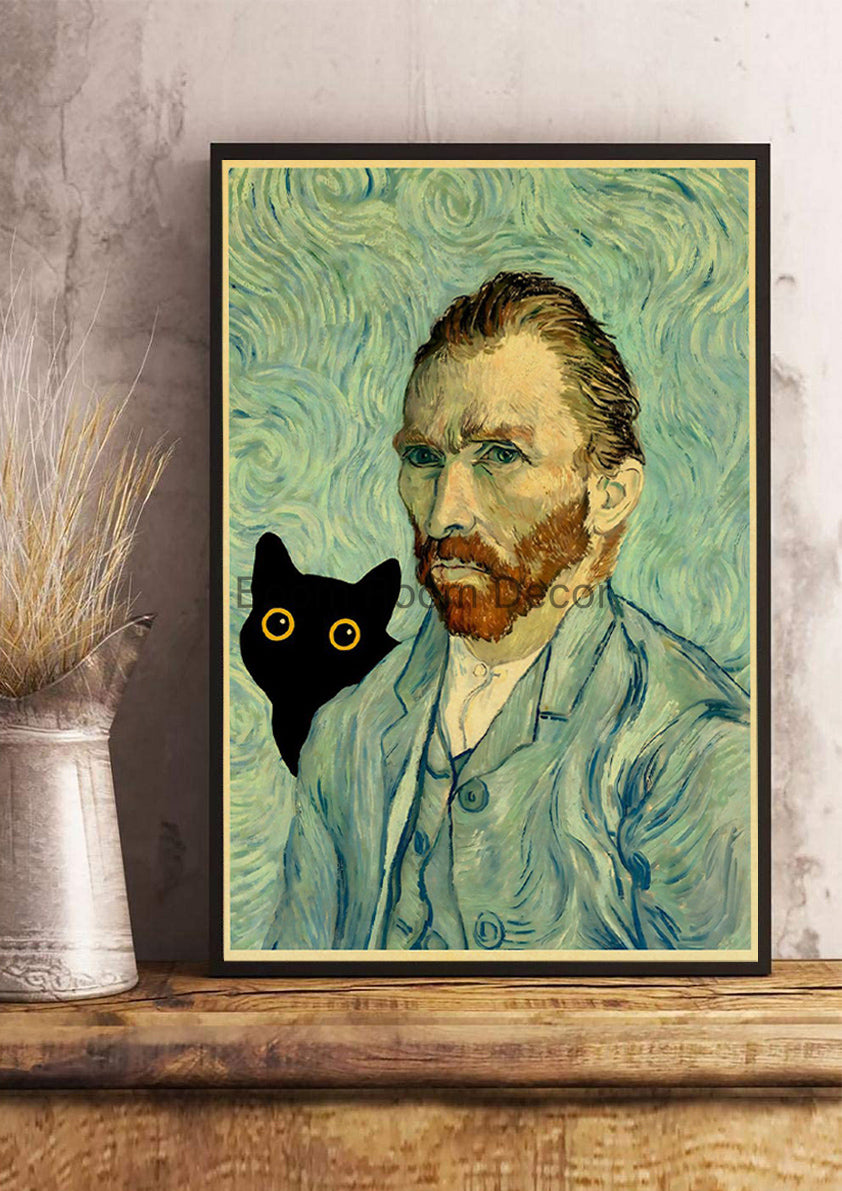 Digital Cats Cute Poster Kraft Paper Prints